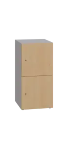 DOMINIT 22 úložná skříň 2-boxová, 917x450x400 mm, korpus šedý, dvířka javor horský